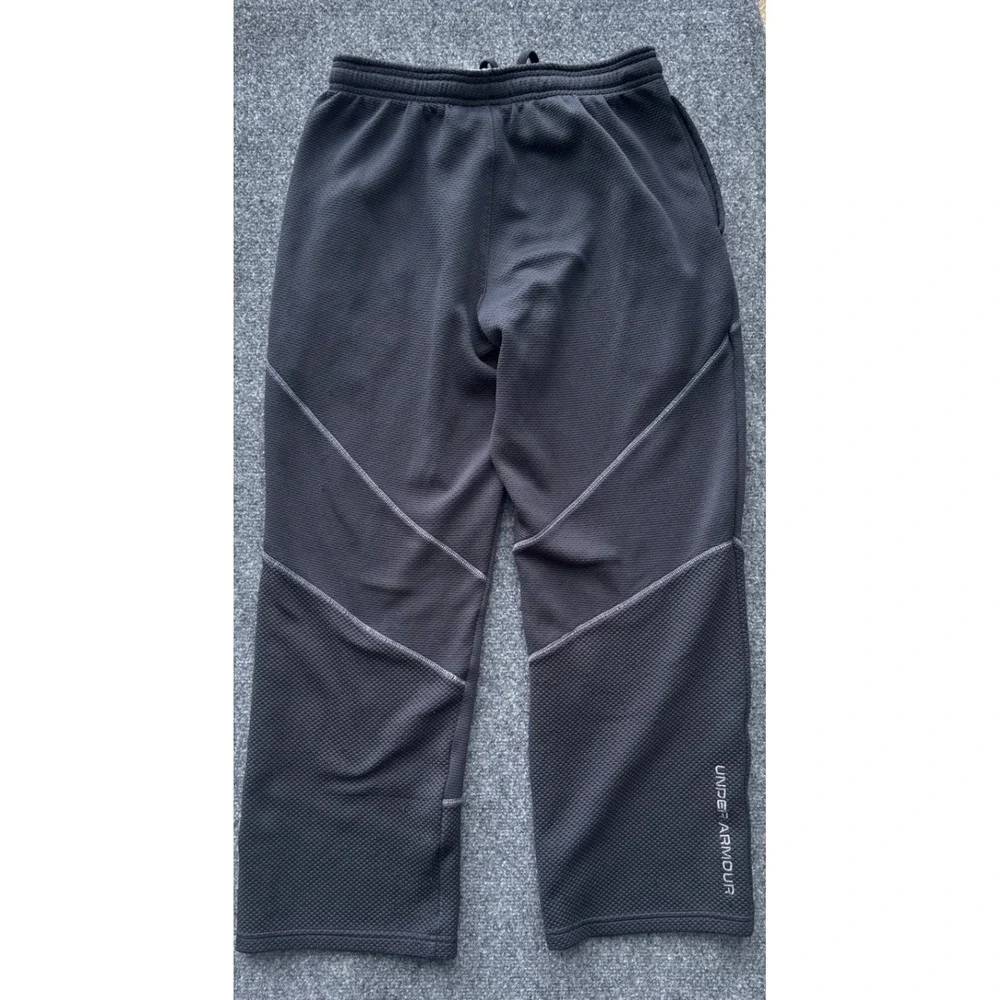 Under Armour Mens Gray Waffle Knit Loose Fit Athletic Jogger Pants Small - Notes